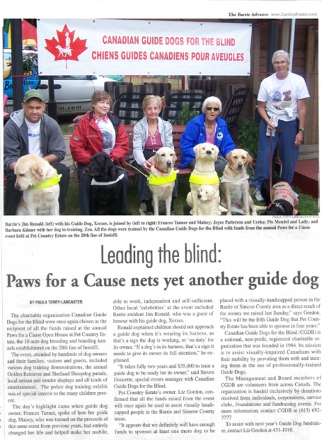 <b>Guide Dogs For The Blind — The Barrie Advance</b>