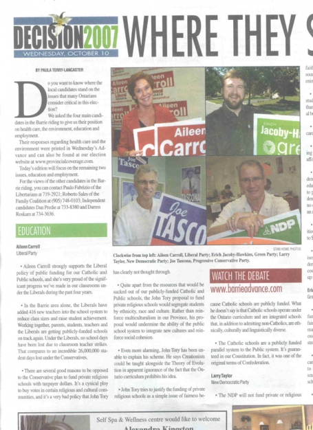 <b>Where They Stand: the Candidates Speak Out — The Barrie Advance</b>