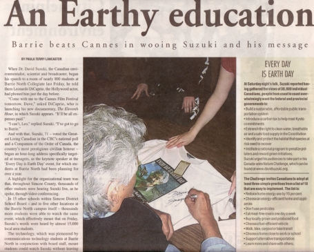 <b>David Suzuki — The Barrie Advance</b>
