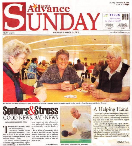 <b>Seniors’ Issues — The Barrie Advance</b>