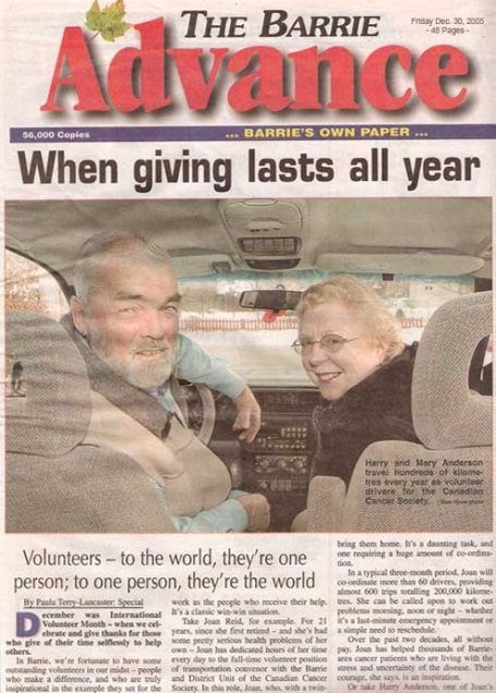 <b>Canadian Cancer Society — The Barrie Advance</b>